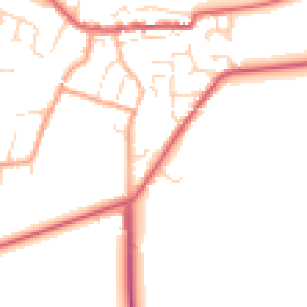 Daytime road noise heatmap for CO11 2AE