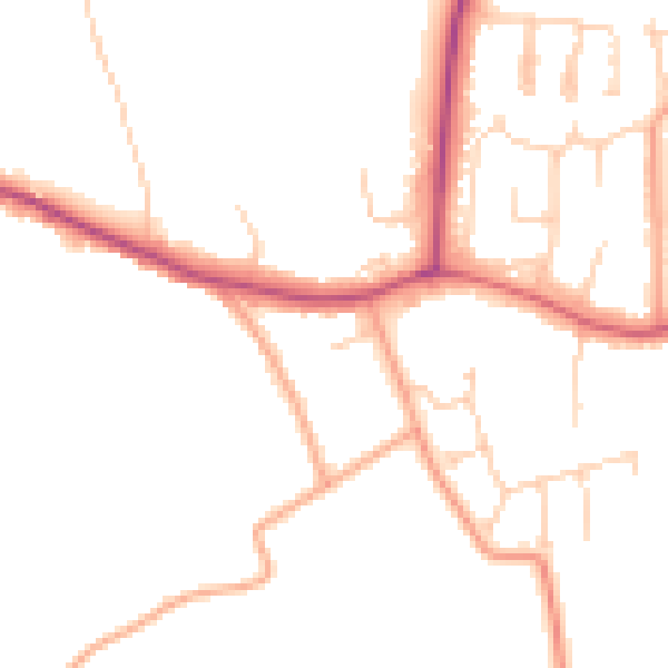 Daytime road noise heatmap for CO11 2AS