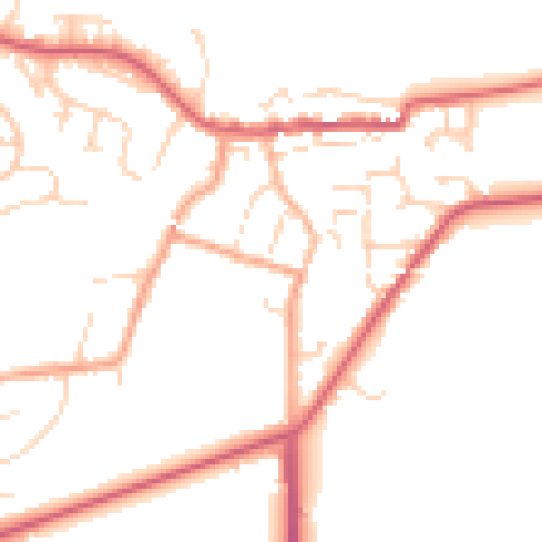 Daytime road noise heatmap for CO11 2AU