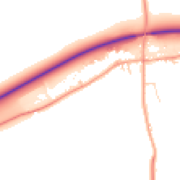 Daytime road noise heatmap for CO11 2AY