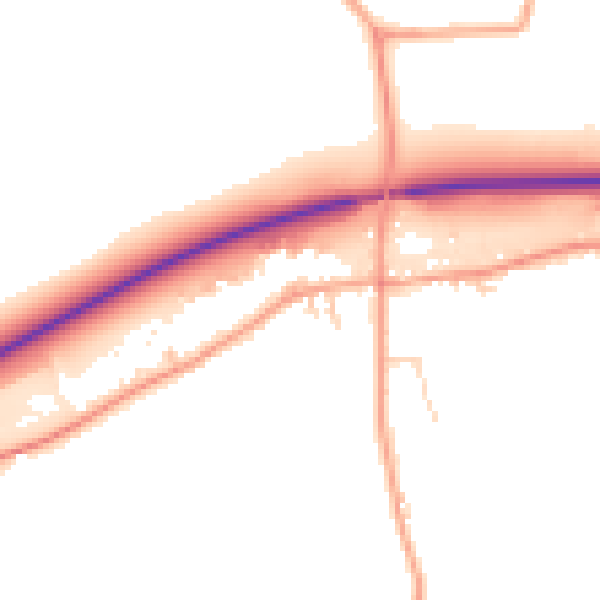Daytime road noise heatmap for CO11 2BG