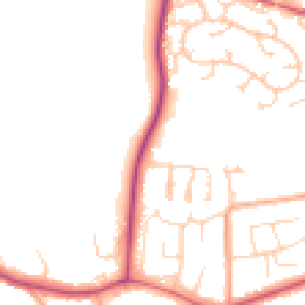 Daytime road noise heatmap for CO11 2BQ