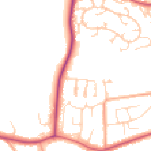 Daytime road noise heatmap for CO11 2BY
