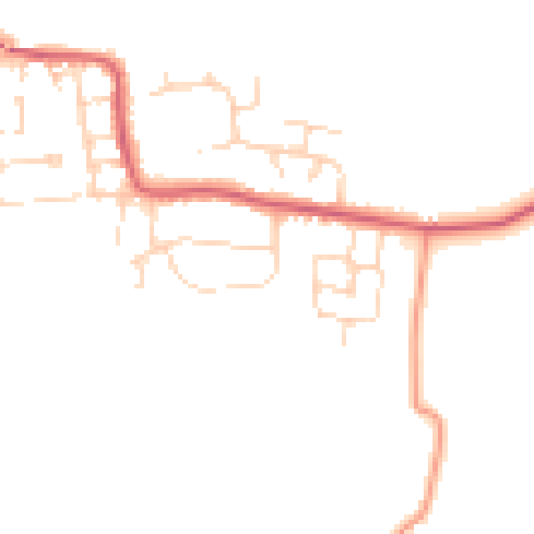 Daytime road noise heatmap for CO11 2DH
