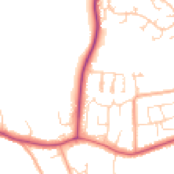 Daytime road noise heatmap for CO11 2DP