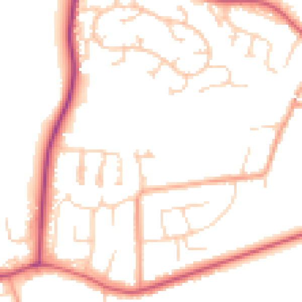 Daytime road noise heatmap for CO11 2DW