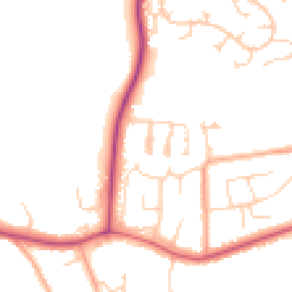 Daytime road noise heatmap for CO11 2EN