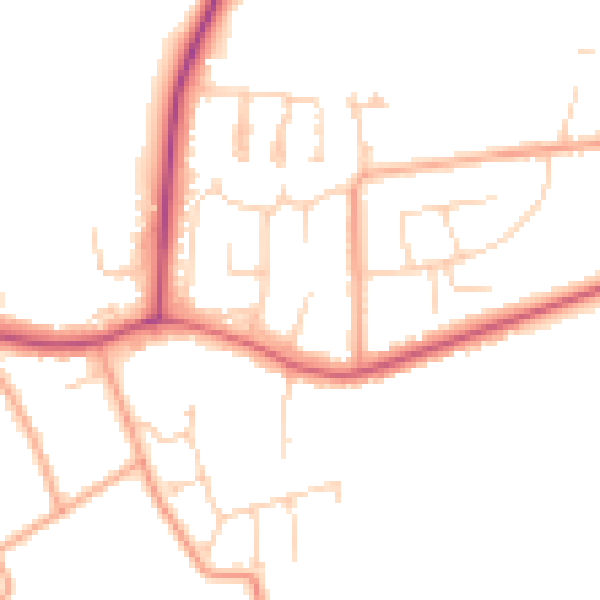 Daytime road noise heatmap for CO11 2ES