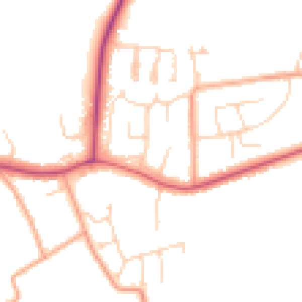 Daytime road noise heatmap for CO11 2EX