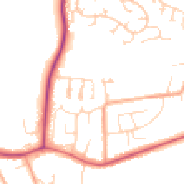Daytime road noise heatmap for CO11 2FB