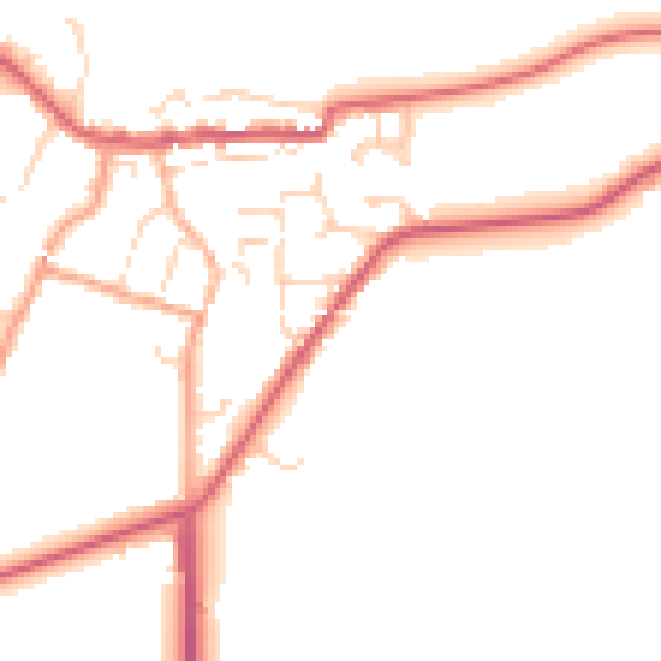 Daytime road noise heatmap for CO11 2FG