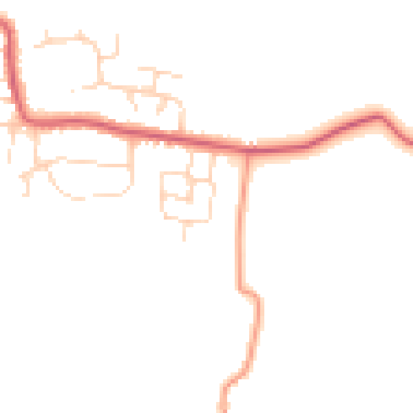 Daytime road noise heatmap for CO11 2FP