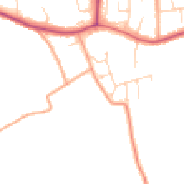 Daytime road noise heatmap for CO11 2FY