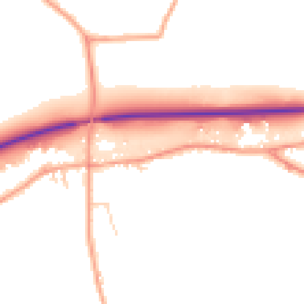 Daytime road noise heatmap for CO11 2GA
