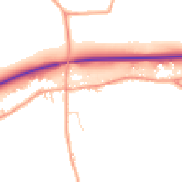 Daytime road noise heatmap for CO11 2GL