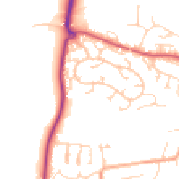 Daytime road noise heatmap for CO11 2HA