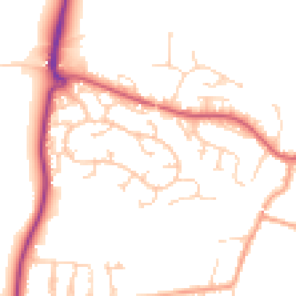 Daytime road noise heatmap for CO11 2HE