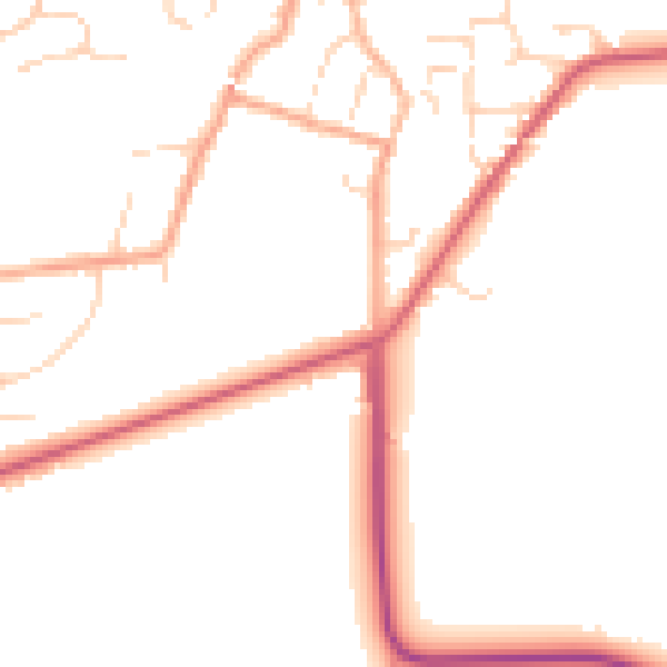 Daytime road noise heatmap for CO11 2HN