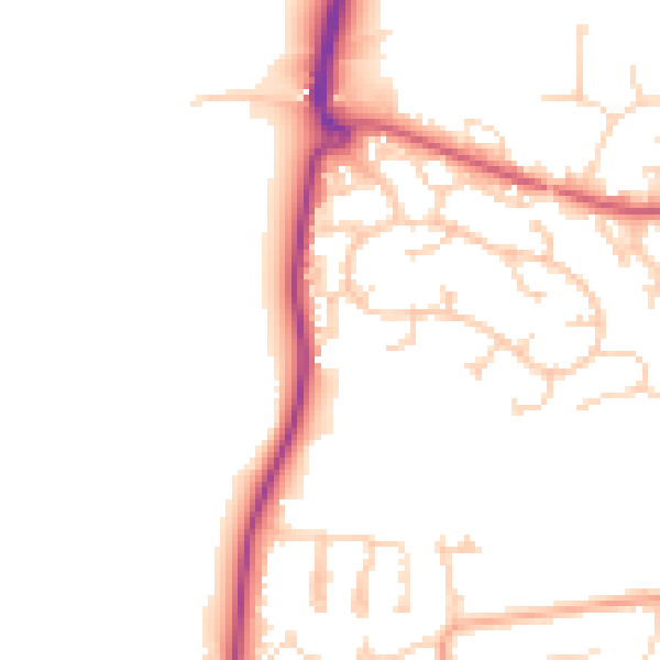 Daytime road noise heatmap for CO11 2HQ