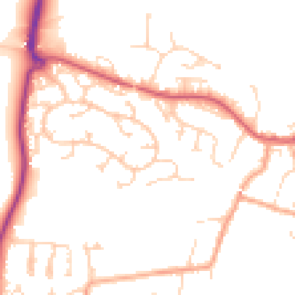 Daytime road noise heatmap for CO11 2HW