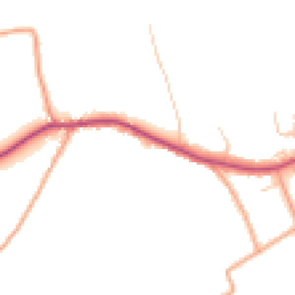 Daytime road noise heatmap for CO11 2JQ