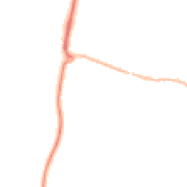 Night-time road noise heatmap for CO11 2JT