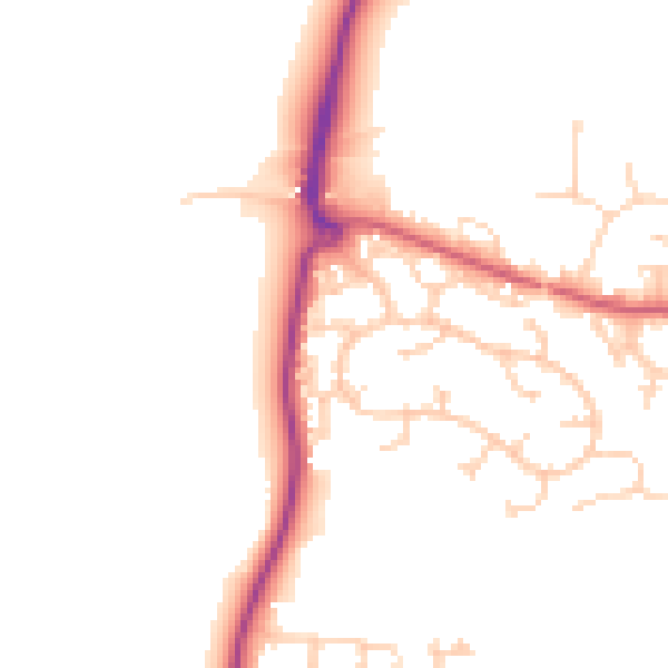 Daytime road noise heatmap for CO11 2LD