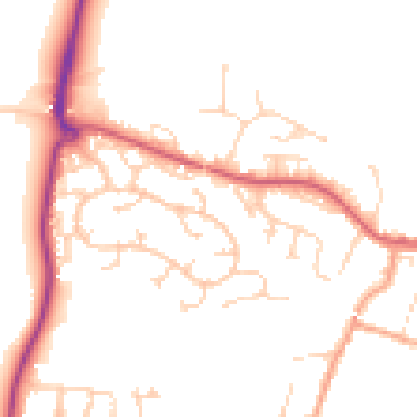 Daytime road noise heatmap for CO11 2LF