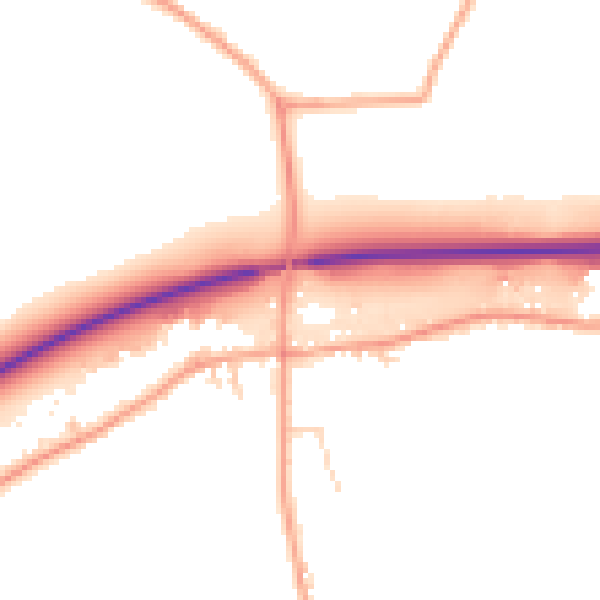 Daytime road noise heatmap for CO11 2PU