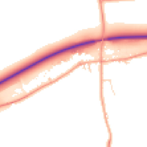 Daytime road noise heatmap for CO11 2RT