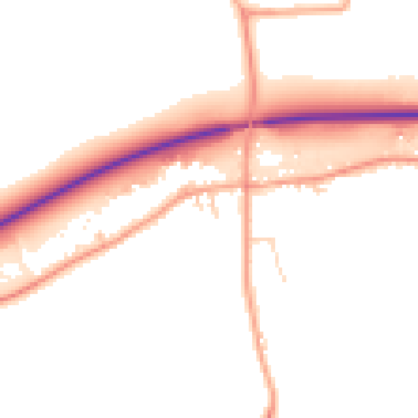 Daytime road noise heatmap for CO11 2RW