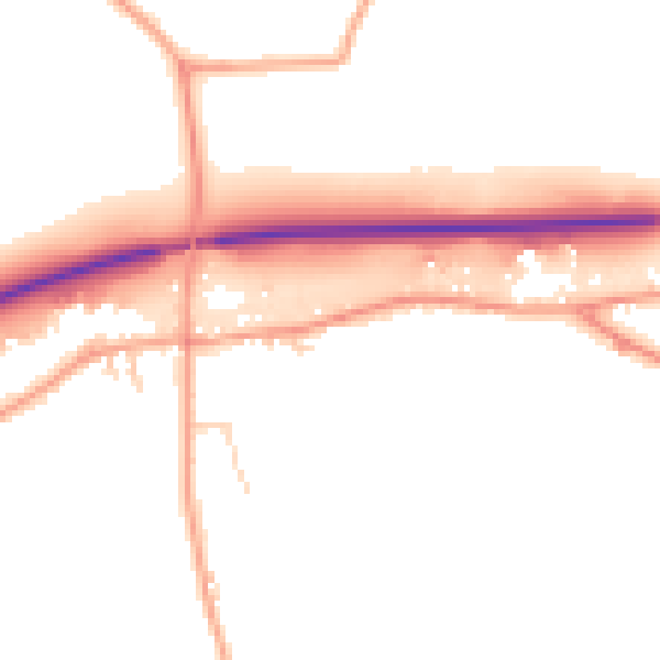 Daytime road noise heatmap for CO11 2RY