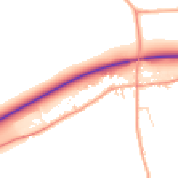 Daytime road noise heatmap for CO11 2SQ