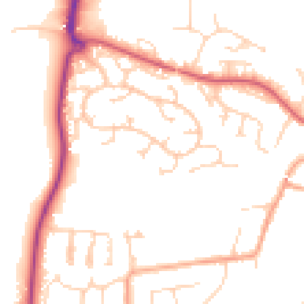 Daytime road noise heatmap for CO11 2SY
