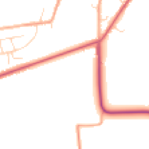 Daytime road noise heatmap for CO11 2WE