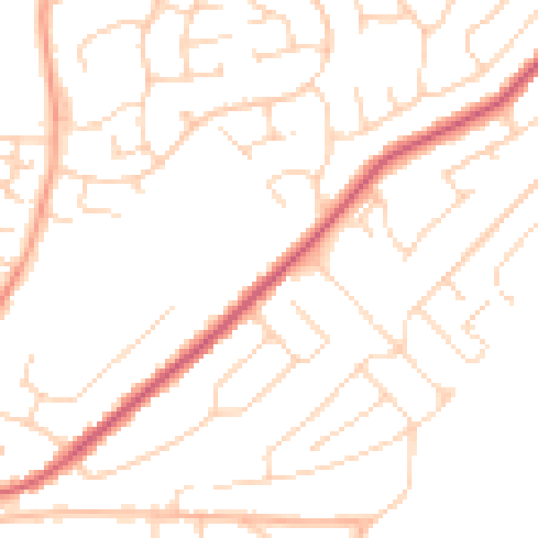 Daytime road noise heatmap for CO13 0AD
