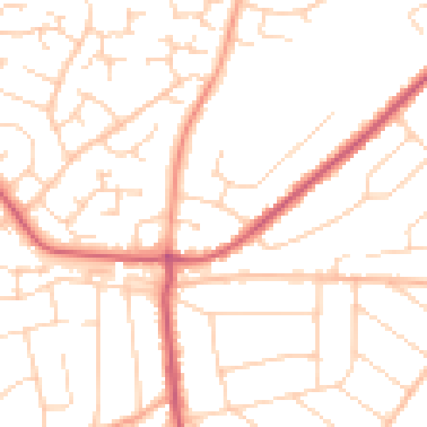 Daytime road noise heatmap for CO13 0AH