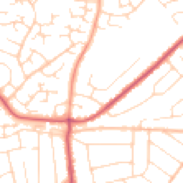 Daytime road noise heatmap for CO13 0AP