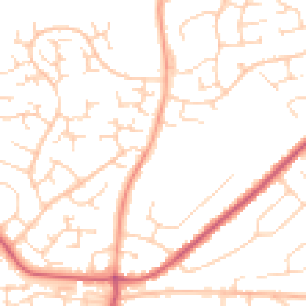 Daytime road noise heatmap for CO13 0AS