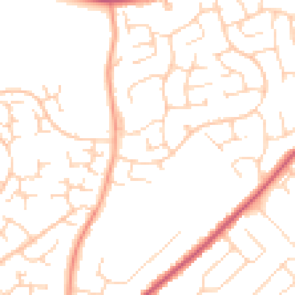 Daytime road noise heatmap for CO13 0AU