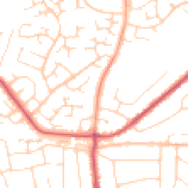 Daytime road noise heatmap for CO13 0BB