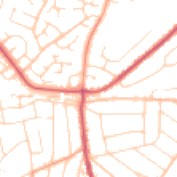 Daytime road noise heatmap for CO13 0BD