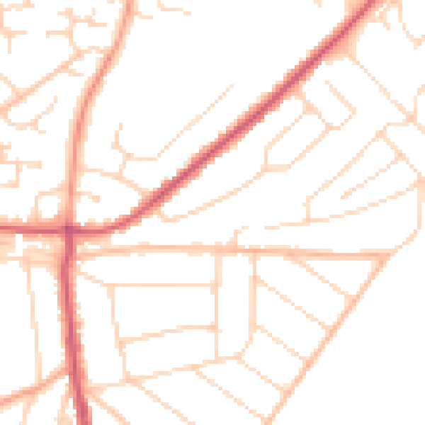 Daytime road noise heatmap for CO13 0BH