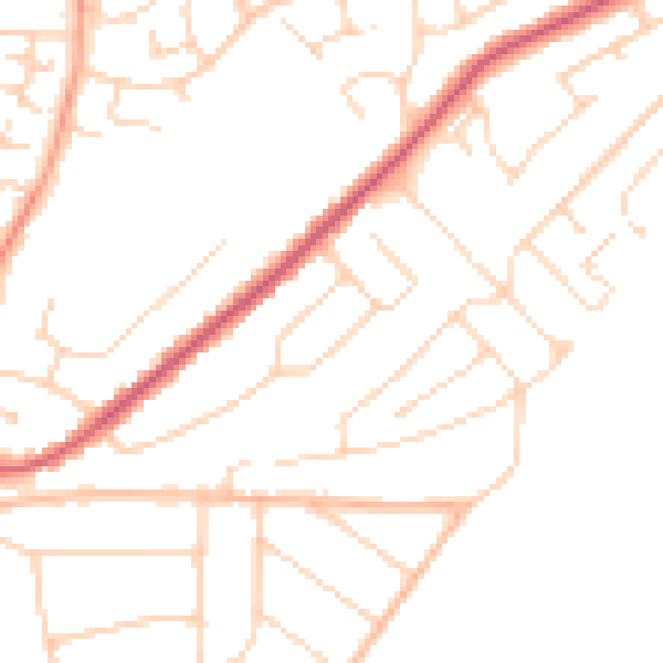 Daytime road noise heatmap for CO13 0BL