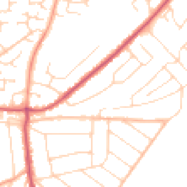 Daytime road noise heatmap for CO13 0BQ