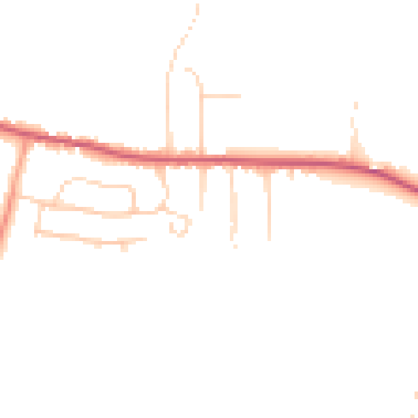 Daytime road noise heatmap for CO13 0DJ