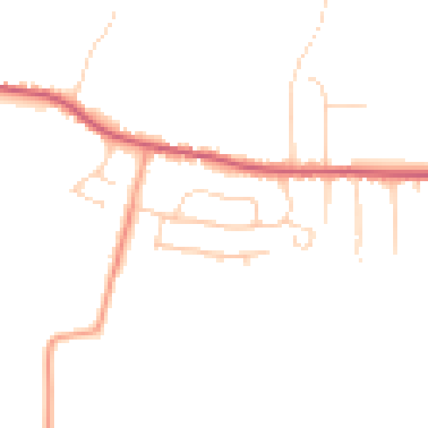 Daytime road noise heatmap for CO13 0DZ