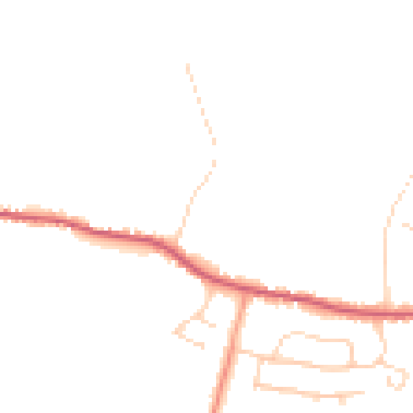 Daytime road noise heatmap for CO13 0EH