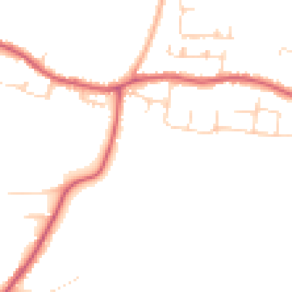 Daytime road noise heatmap for CO13 0FB