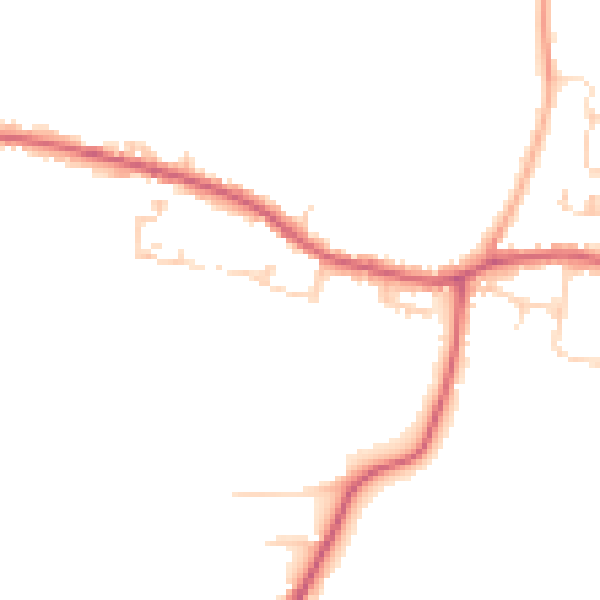 Daytime road noise heatmap for CO13 0FF